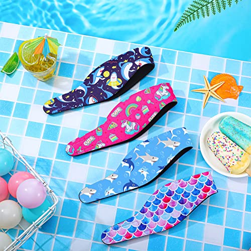 Image of 8 Pcs Swimming Headband for Kids Adjustable Cute Swimming Ear Band Keeping Water Out Ear Protection Band Waterproof Swim Headband for Kids Children Swimmers Age 4-9 Surfing Bathing (Animal)