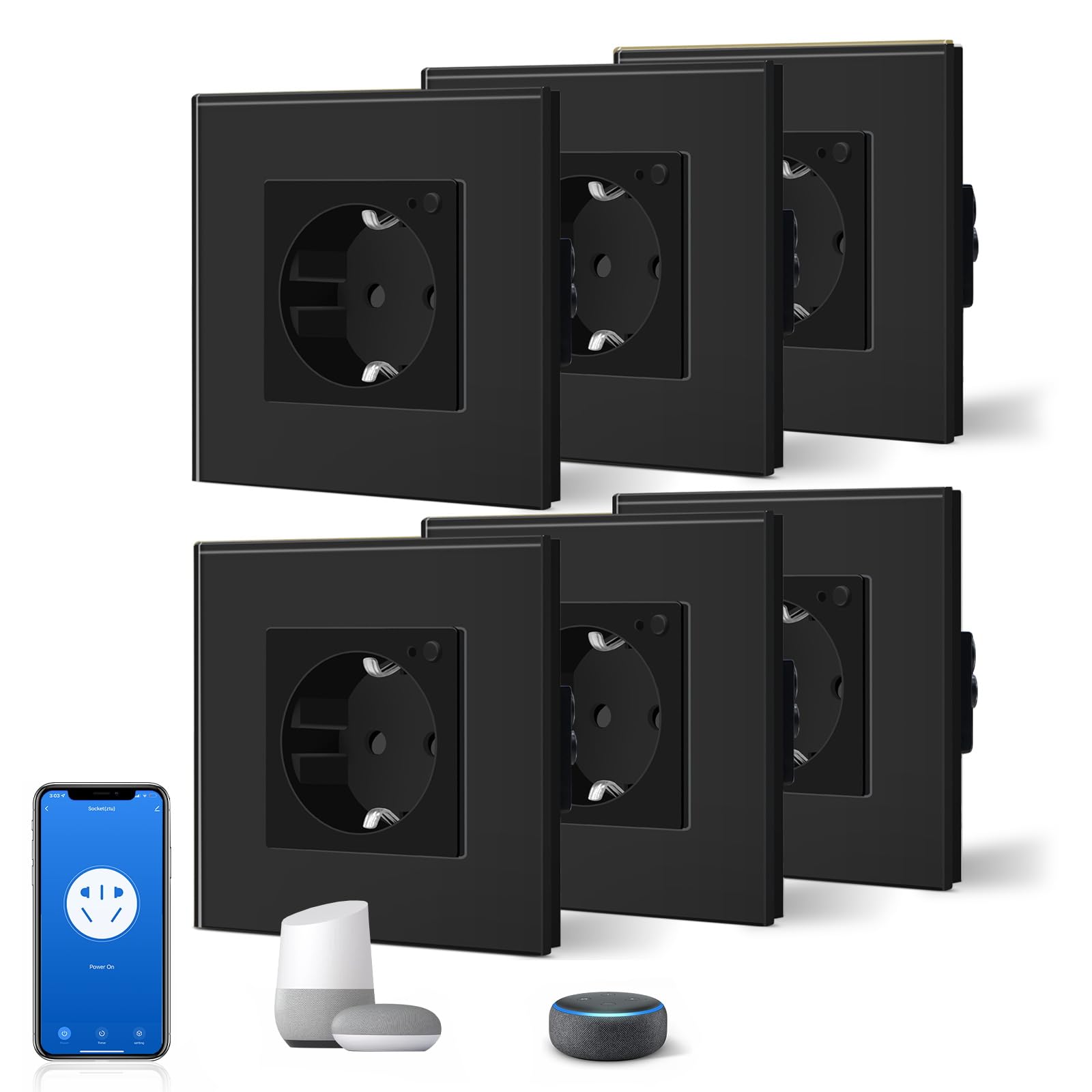 BSEED Enchufe Inteligente con 20W USB y Tipo C,Mate Enchufe Pared Wifi con Medidor Consumo,Control Remoto por APP & Voz,Requiere Cable Neutro,1 Enchufe,Blanco 86mm — view 44