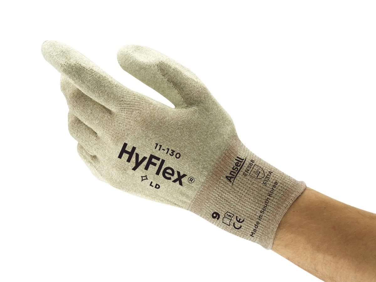 Ansell HyFlex 11-130 Mehrzweckhandschuhe, Mechanikschutz, Grau, Größe 10 (12 Paar)