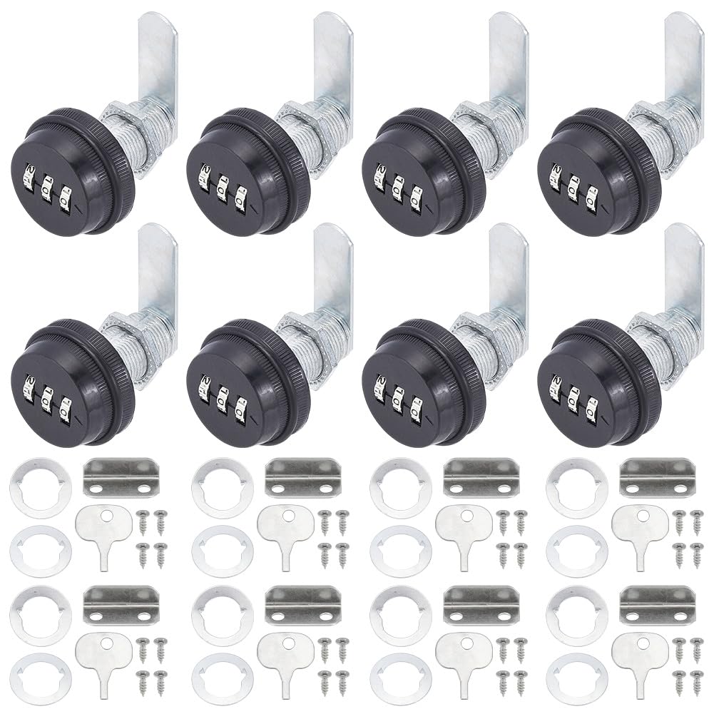 Cadenas de sécurité WEBEEDY 30mm : lot de 8 verrous à came pour meuble et bureau