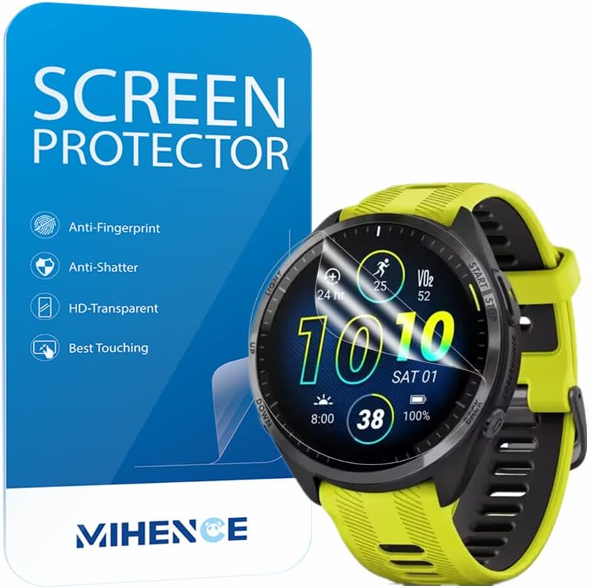 Compatible with Garmin Forerunner 965 Screen Protector, HD Full Coverage Invisible TPU Screen Protector Compatible for Forerunner 965 Smartwatch - 2023 (3PCS)