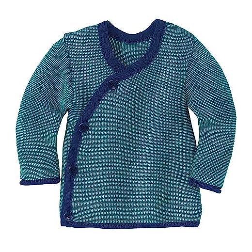 Disana 100% Organic Merino Wool Baby and Toddler Cardigan Knitted Jacket for Boys and Girls (as1, age, 0_month, 3_months, navy lagoon)