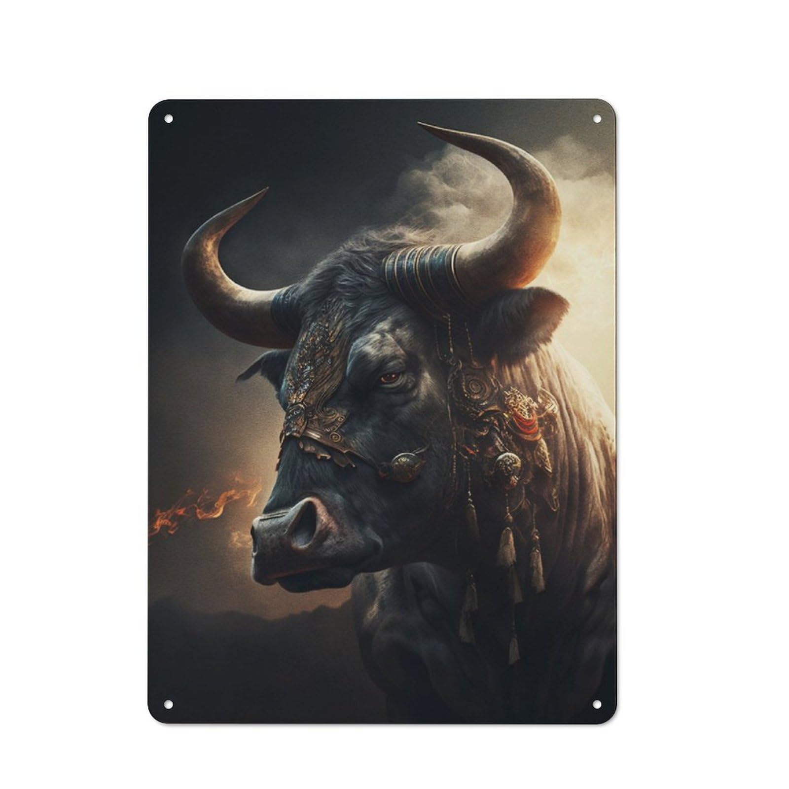 Junmoney Ferocious Buffalo Retro Metal Sign 40X30cm Featuring For Bar Or Restaurant, For Bar Decor Enthusiasts