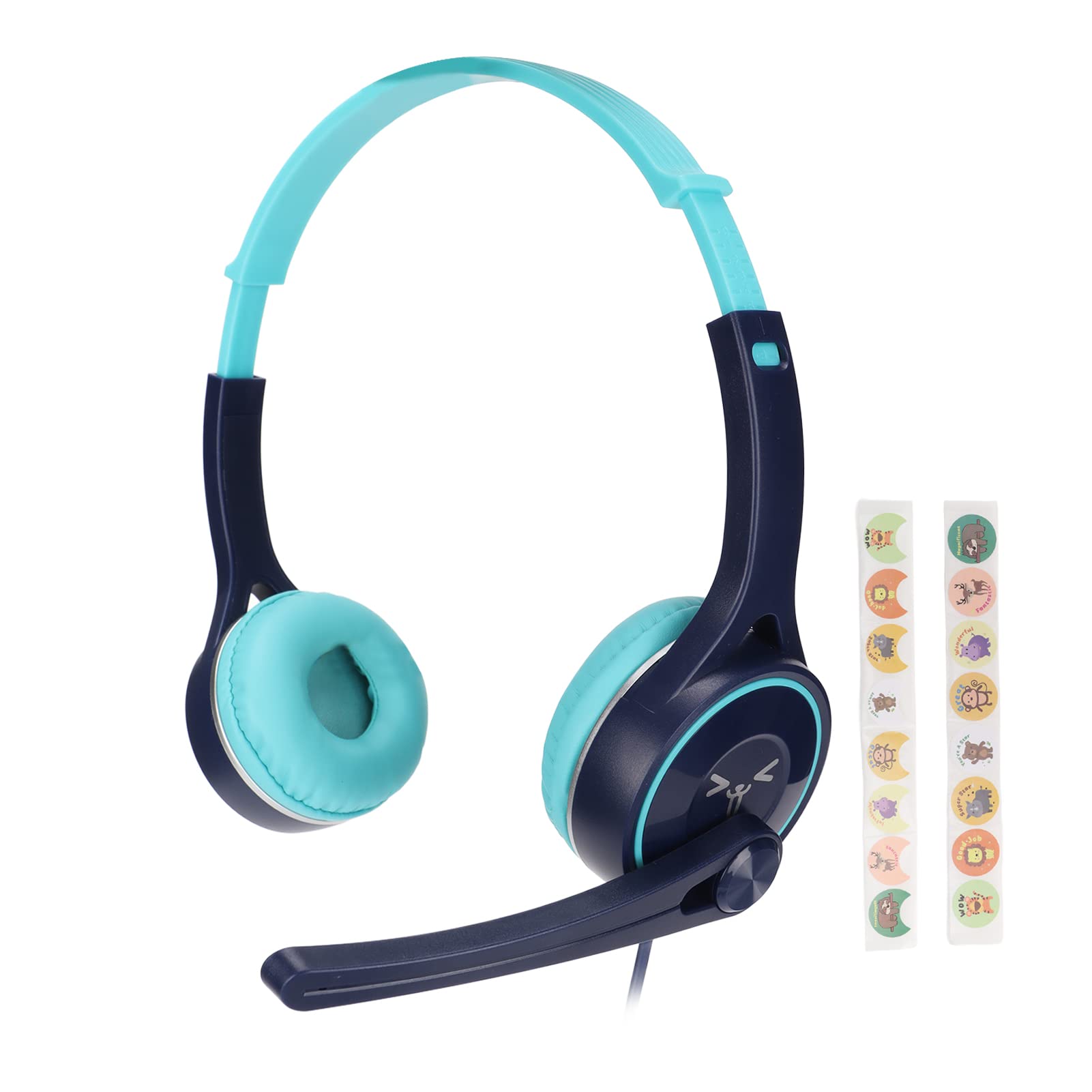 Kids Headphones with Microphone, Childrens Headset Stereo Foldable Portable 3.5mm Wired Kids Headphones for Smartphones Computers