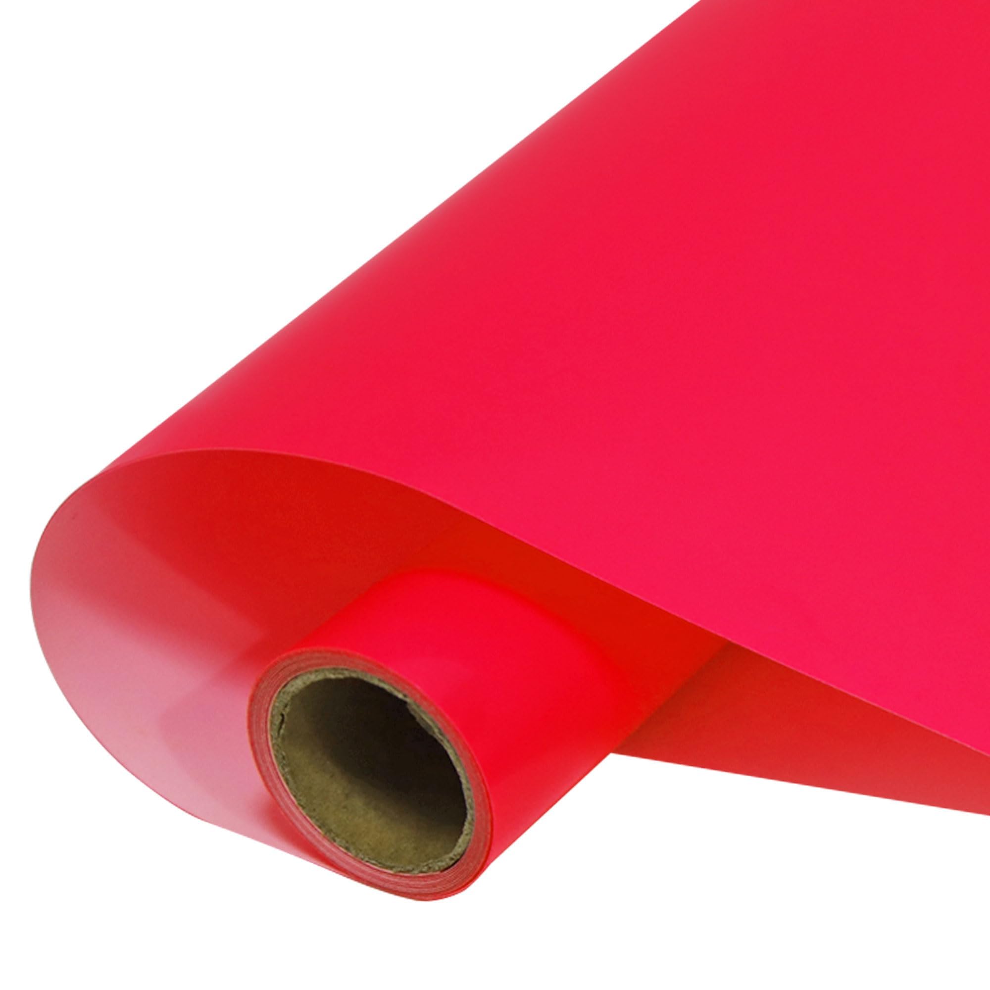 guangyintong Neon Red HTV Heat Transfer Vinyl Rolls, 12" x 10ft