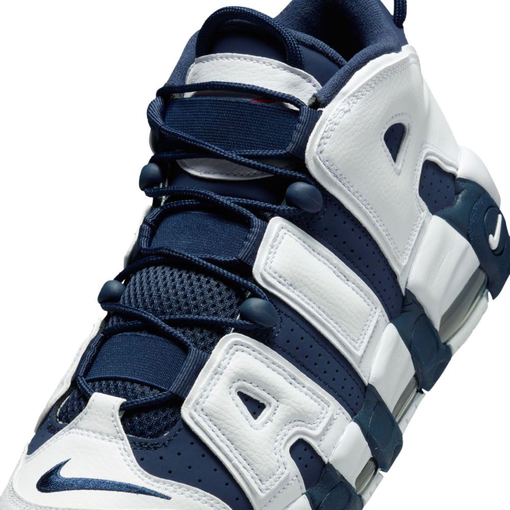 靴 Air More Uptempo White/Midnight Navy Nike - Boy - PS Air More Uptempo - White/Midnight Navy/Metallic