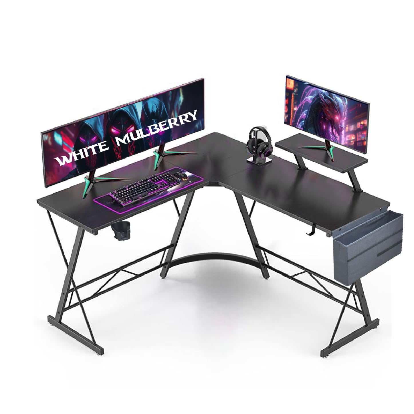 See full amazon price history chart for White Mulberry L-Shape Corner Desk | Monitor Raising Shelf | Made of P2 Grade Melamine Particle Board & Sturdy Steel Leg | Suitable for Office, Home, Gaming, Streaming | Black |L(130+130)*B45*H77cm White Mulberry L-Shape Corner Desk | Monitor Raising Shelf | Made of P2 Grade Melamine Particle Board & Sturdy Steel Leg | Suitable for Office, Home, Gaming, Streaming | Black |L(130+130)*B45*H77cm (B0BFW59TRG) Amazon Price History, Amazon Price Tracker