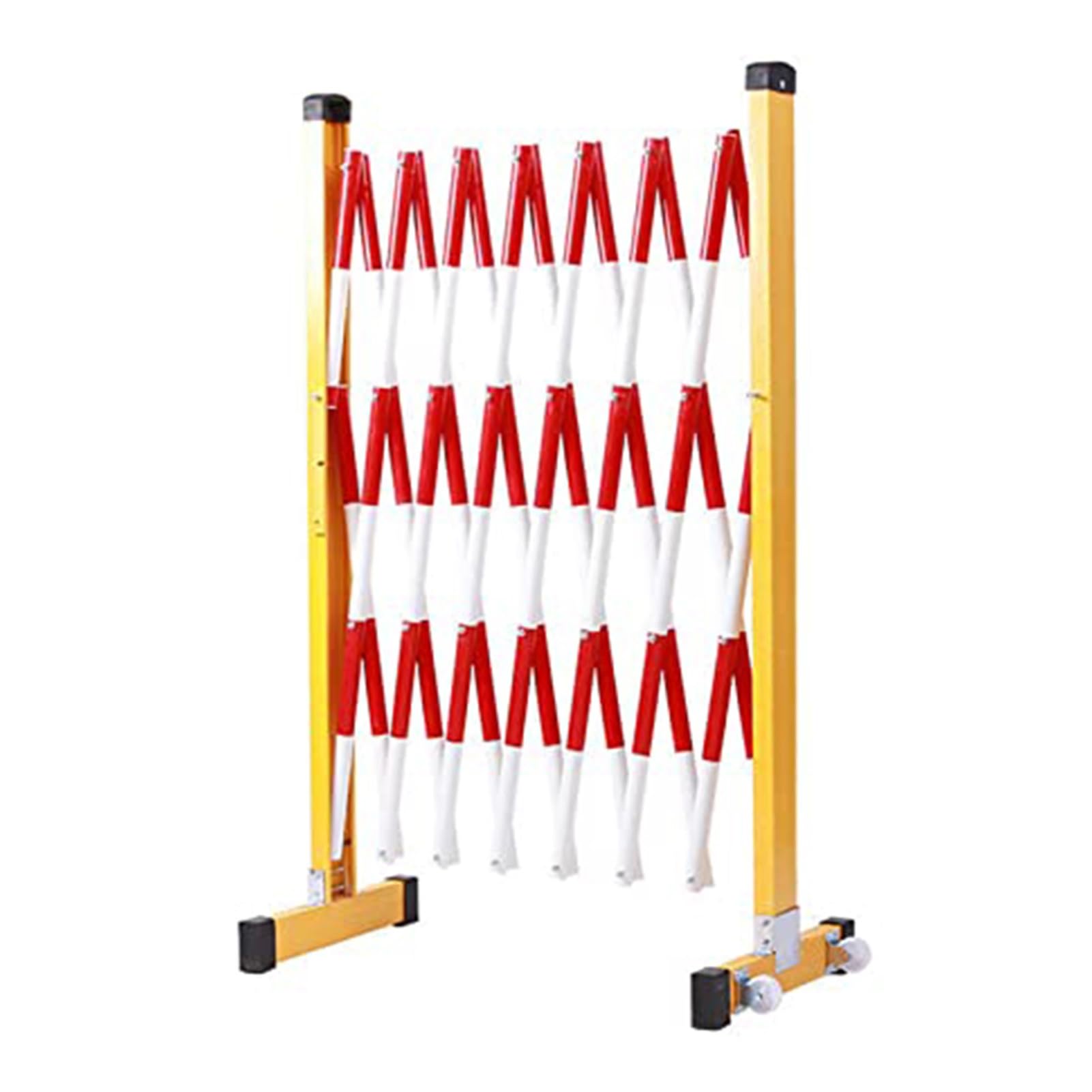 WQPMNYG Security Barrier,Telescopic Traffic Fence - Foldable Mobile Safety Guardrail, Portable Isolation Railing for Driveways, Schools, Hospitals, Warehouses (White-Red, 16.4ft / 500cm)