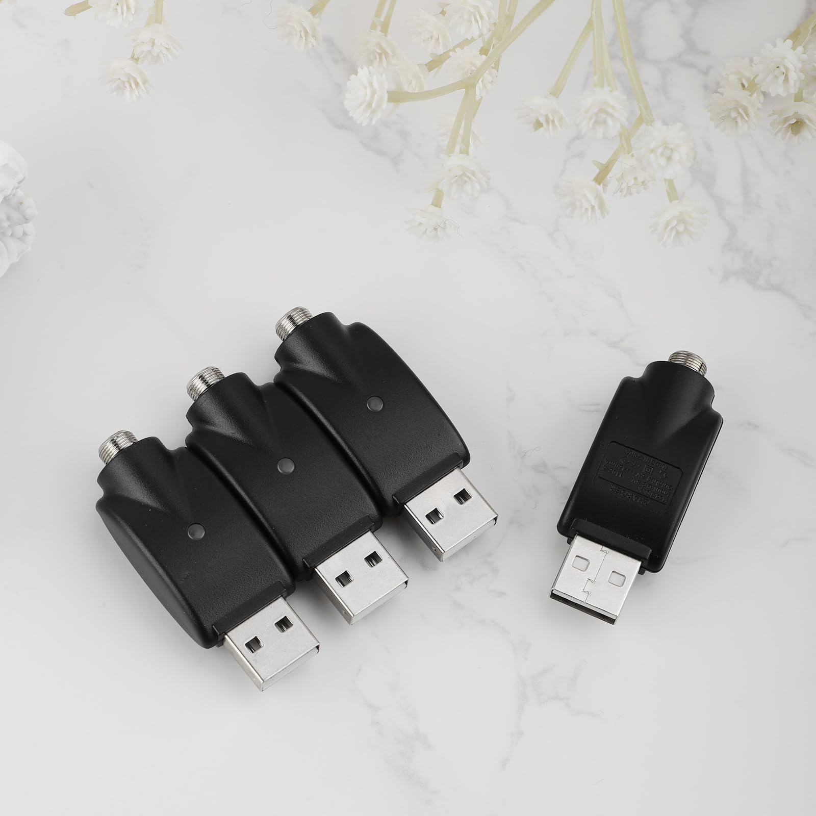 4pz Adattatori per Cavi di Ricarica USB Intelligenti con Indicatore LED, Caricabatterie con Protezione da Sovraccarico Cavo Adattatore USB Caricabatterie con Filettatura per Più Dispositivi