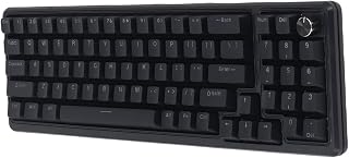 Asixxsix Mechanical Gaming Keyboard, 11 Dynamic RGB Lighting Wireless Mechanical Keyboard 75% Layout N Key Roll Over Backlit for MacOS Android, Light Up (Black)