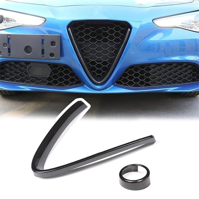 Accesorio de rejilla frontal textura carbono para rutas en Alfa Romeo Giulia 2