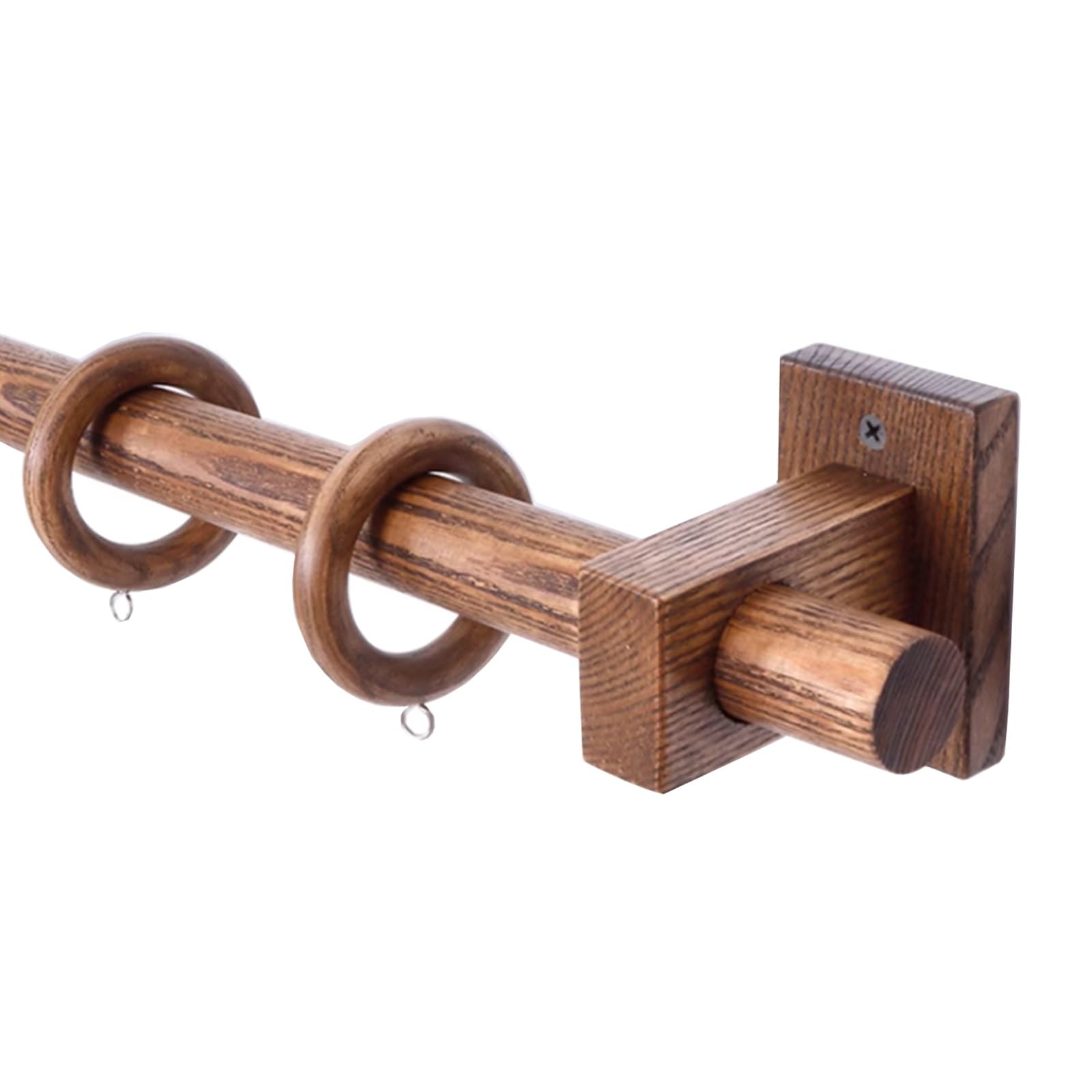 GLDYTVF 29mm Diameter Roman Rod Solid Wood Walnut Color 320cm Long EcoFriendly & Healthy Single Curtain Pole for Home Décor Stylish Buchen & Walnut Finishes