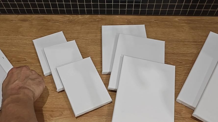 KJHBV 6 Stuks leeg canvas schildersdoek canvas bord lijsten voor schilderij op gespannen canvas schilderij lijst gespannen doek olieverf lijst olieverf doek set paneel Bamboe wit