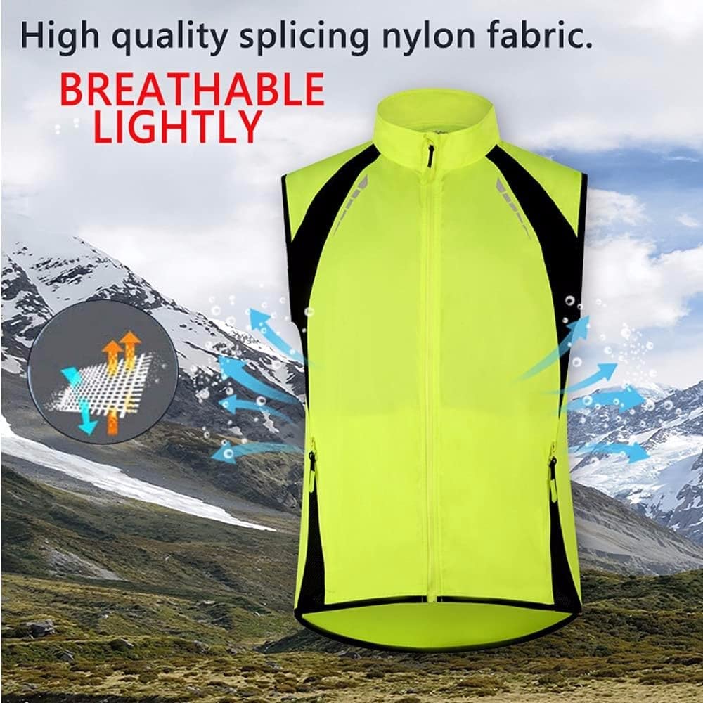 SIDHU Fahrradweste Herren Damen Reflektierend Winddicht Windstopper Laufweste Wasserdicht Atmungsaktiv MTB Warnweste Fahrrad Ärmellose Weste Jacke Radweste Leicht Softshellweste Sportweste,Red-XXL