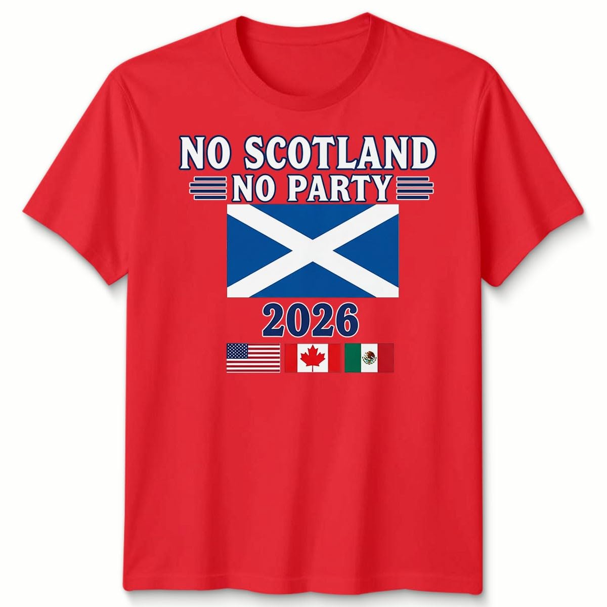 D&T Unisex Tshirt Scotland Football USA Cup Football Tournament of The World 2026 14-15 Years Red — image 1