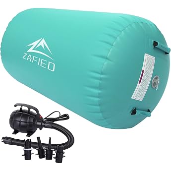 Air Roller Gymnastics Air Roll Inflatable Air Barrel Gymnastics Yoga Roll with Air Pump Tumbling Mats Training Mat Gymnastics Mat Fitness Roll