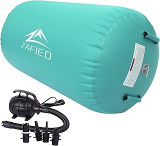 Air Rolle Turnen, Air Roll Aufblasbare Air Barrel Gymnastik Yoga Rolle mit Luftpumpe Tumbling Matten Trainingsmatte Gymnastikmatte Fitnessrolle
