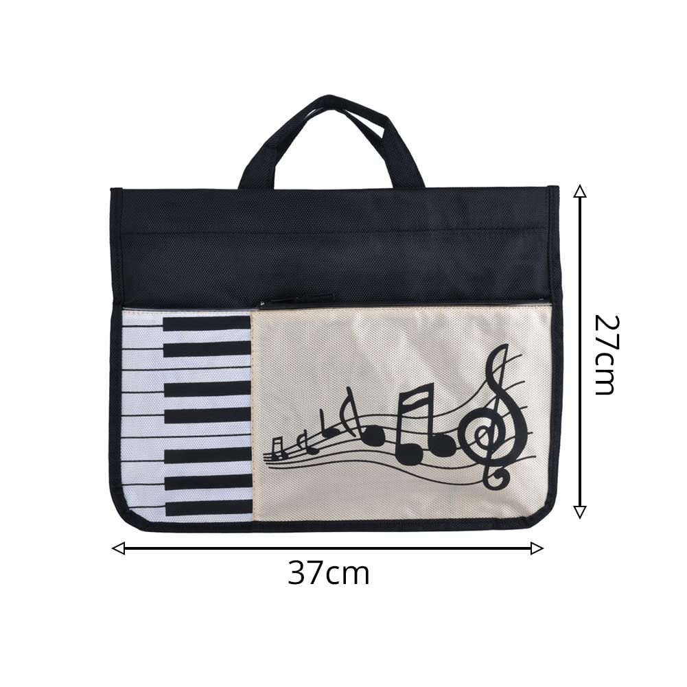 Music Bag - Borsa per la musica, in cotone spesso, con motivo musicale, motivo note, a, 1