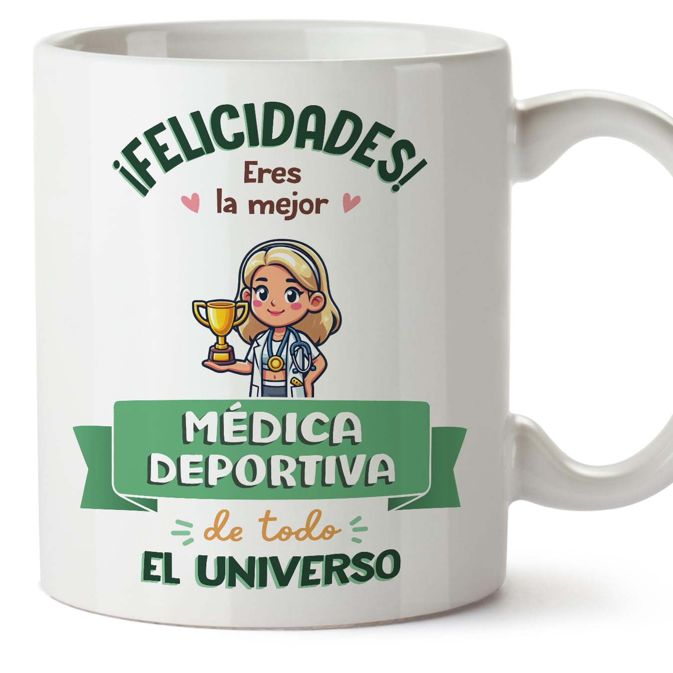 MUGFFINS Sports Doctor Woman Mug - in Spanish - Mejor Universo Trofeo - Funny Gift for Colleagues - Ceramic 11oz Mug