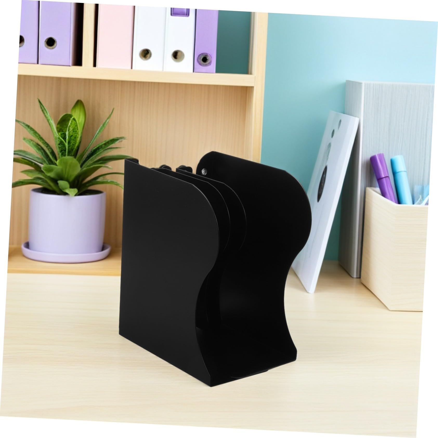 2 Pezzi Supporti Regolabili per Libri da Scrivania in Metallo Espandibile Organizer Robusto Antiscivolo per Libri Pesanti Mensola da Tavolo Portatile per Ufficio e Camera