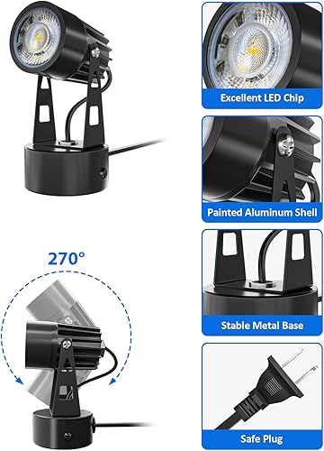 Miniatura 7 de DOREIO Focos LED para interiores de 3 W, luces de iluminación RGB para interiores, lámpara de foco para plantas de 120 V, decoración de iluminación