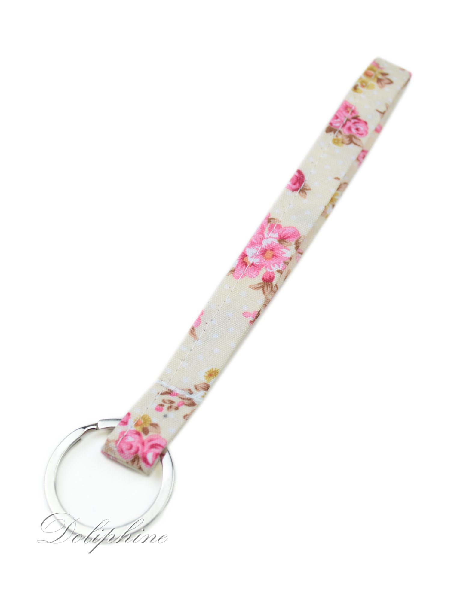 Doliphine Narrow Pattern Fabric Wristlet Keychain for Key fob, Key, ID Badge Holder, USB, Purse (Yellow)