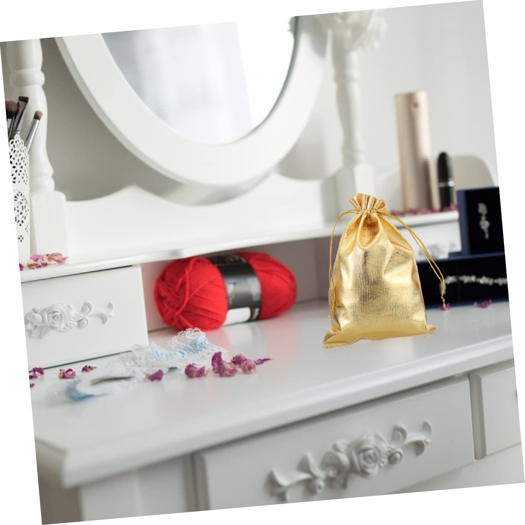 minkissy 3 Zestawy Torba Ze Sznurkiem Kosmetyczka Do Przechowywania Etui Do Przechowywania Torba Do Przechowywania Cukierków Etui Na Biżuterię Na Biżuterię Podręczna 50 sztuk*3