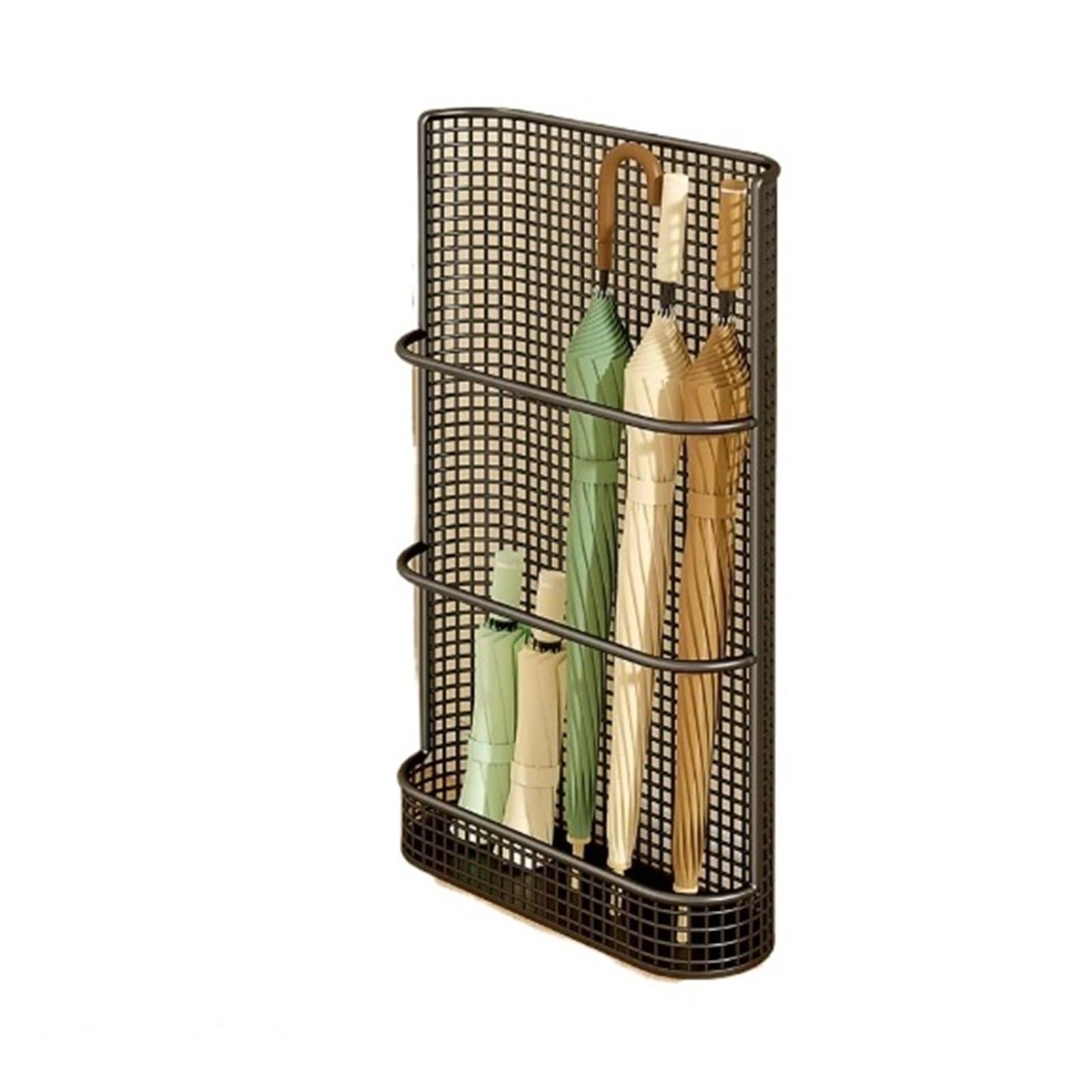 SDA287MZ Home Umbrella Stands: Storage Racks, Holders, Wall-Mounted, With Drainage Umbrella Stand Rack(Black,Medium)