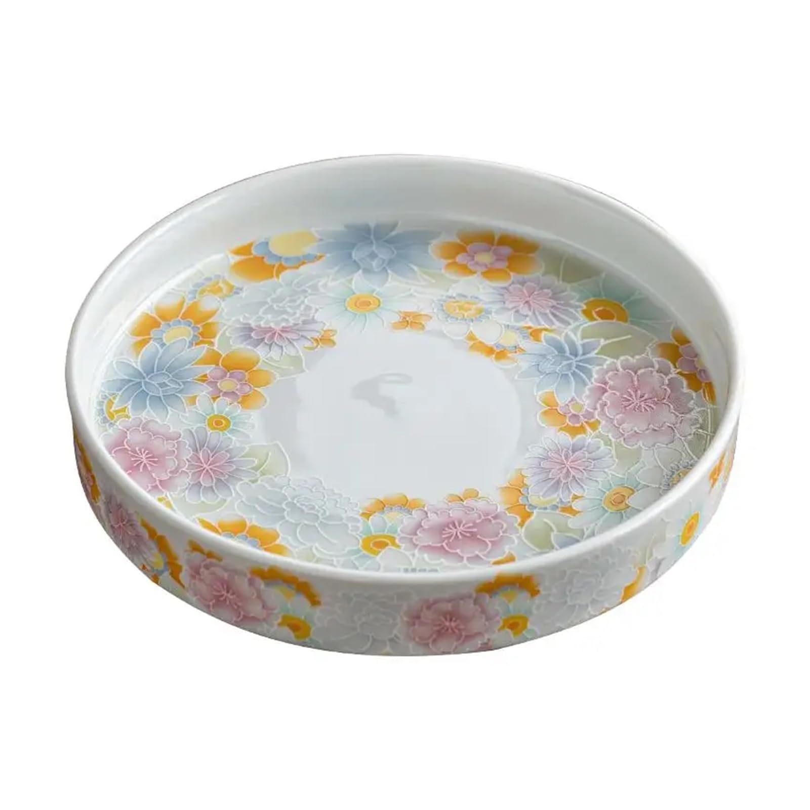 Vassoio per profumi Vassoio rotondo in ceramica antica smaltato con mille fiori e bolle secche, elegante for la casa, for il tè