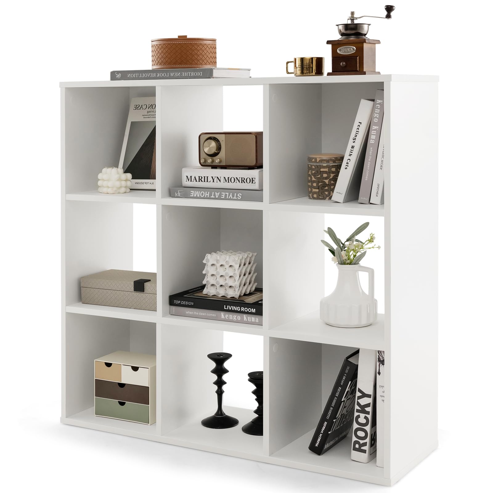 Amazon.com: Tangkula 9-Cube Bookshelf, Wooden Open Bookcase, Dual
