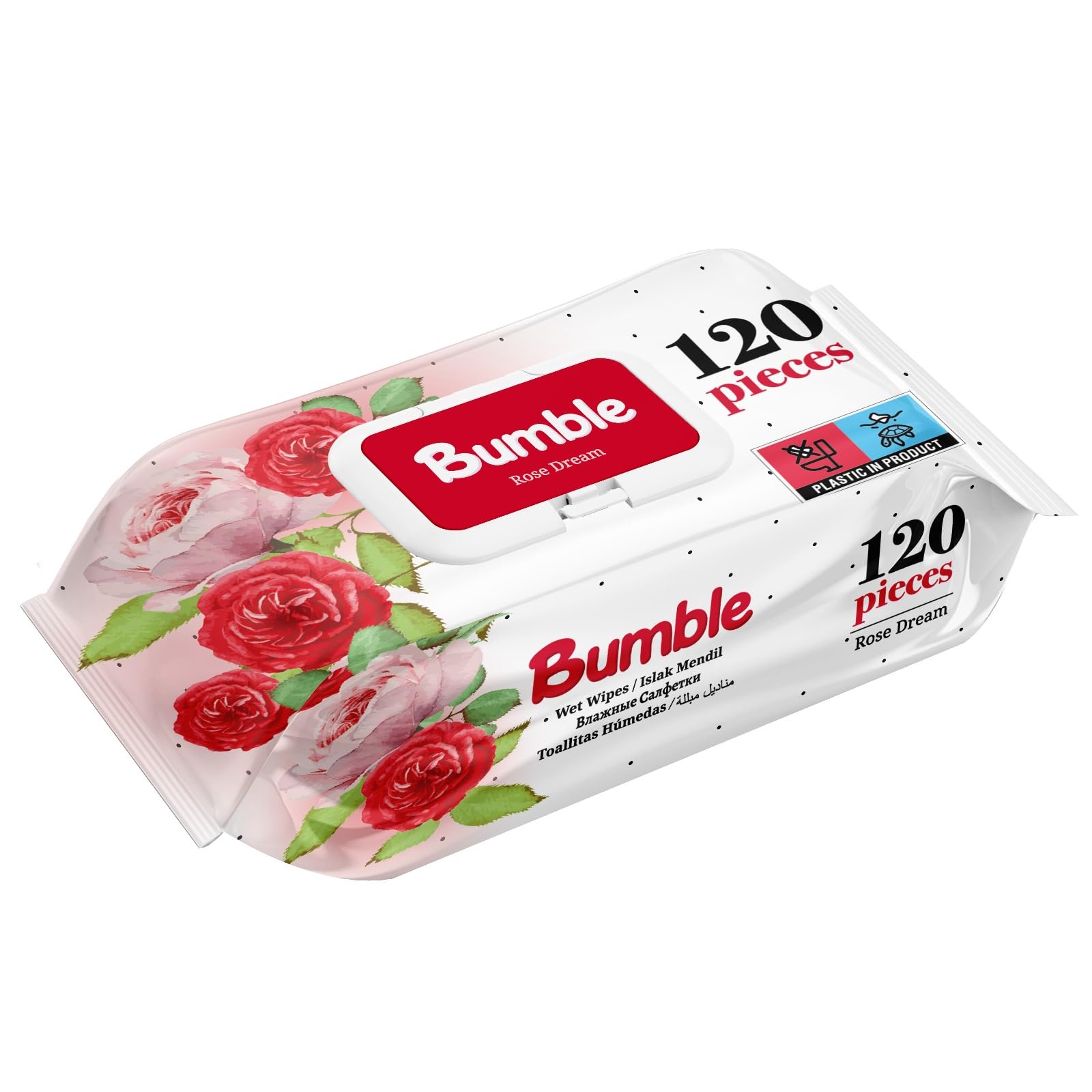 Bumble Fresh Clean Baby Wipes 12 Packs of 120 Wipes Equals to 1440 Baby Wet Wipes, Also Great for Hands and Faces (ROSE DREAM)