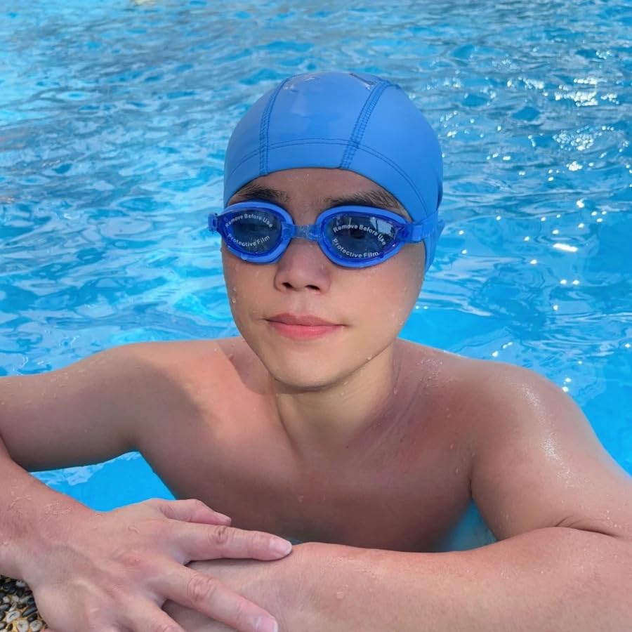 Image of Waterproof PU Swimming Cap for Men and Women | Adults Swimming Cap (Free Size, Not for Kids) (Red)