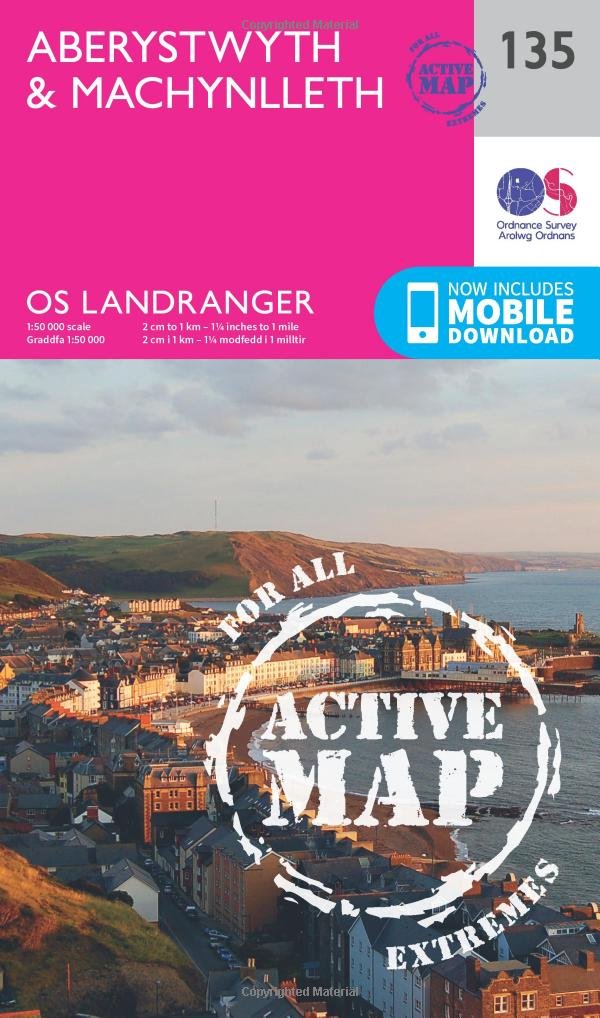 Aberystwyth & Machynlleth Map | Weatherproof | Devil’s Bridge & Vale of Rheidol | Ordnance Survey | OS Landranger Active Map 135 | Wales | Walks | Cycling | Days Out | Maps | Adventure