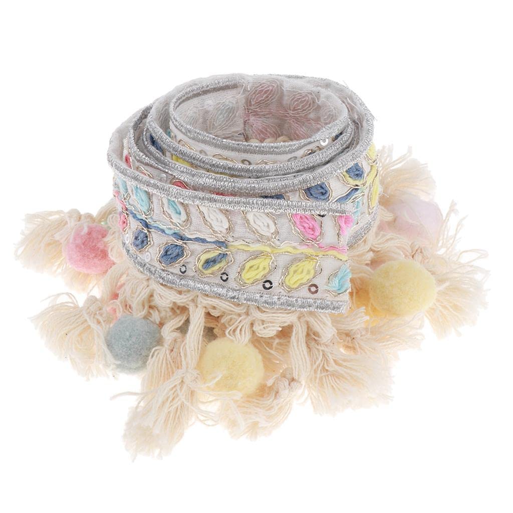 zalati Pompom Ball Tassel Lace 1 Yard Fringe Trim Ribbon Accessories for DIY Clothes Dress Garment Sewing Fabric