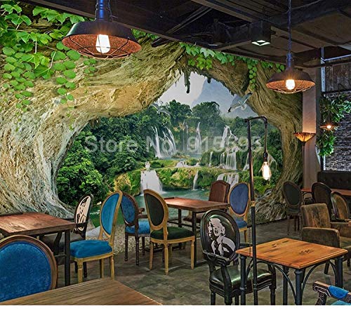 Papier peint photo 3D cascade paysage mural salon bar - 3