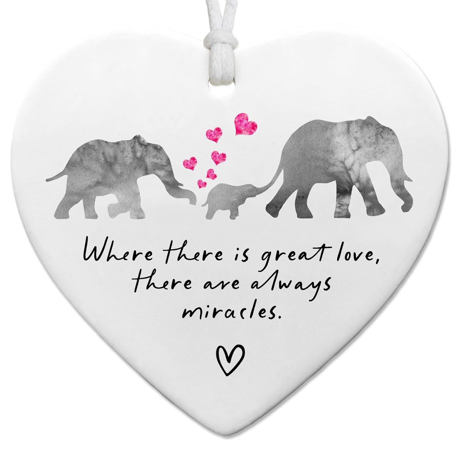 Elephant Family Heart Ornament Gift Where There Is Great