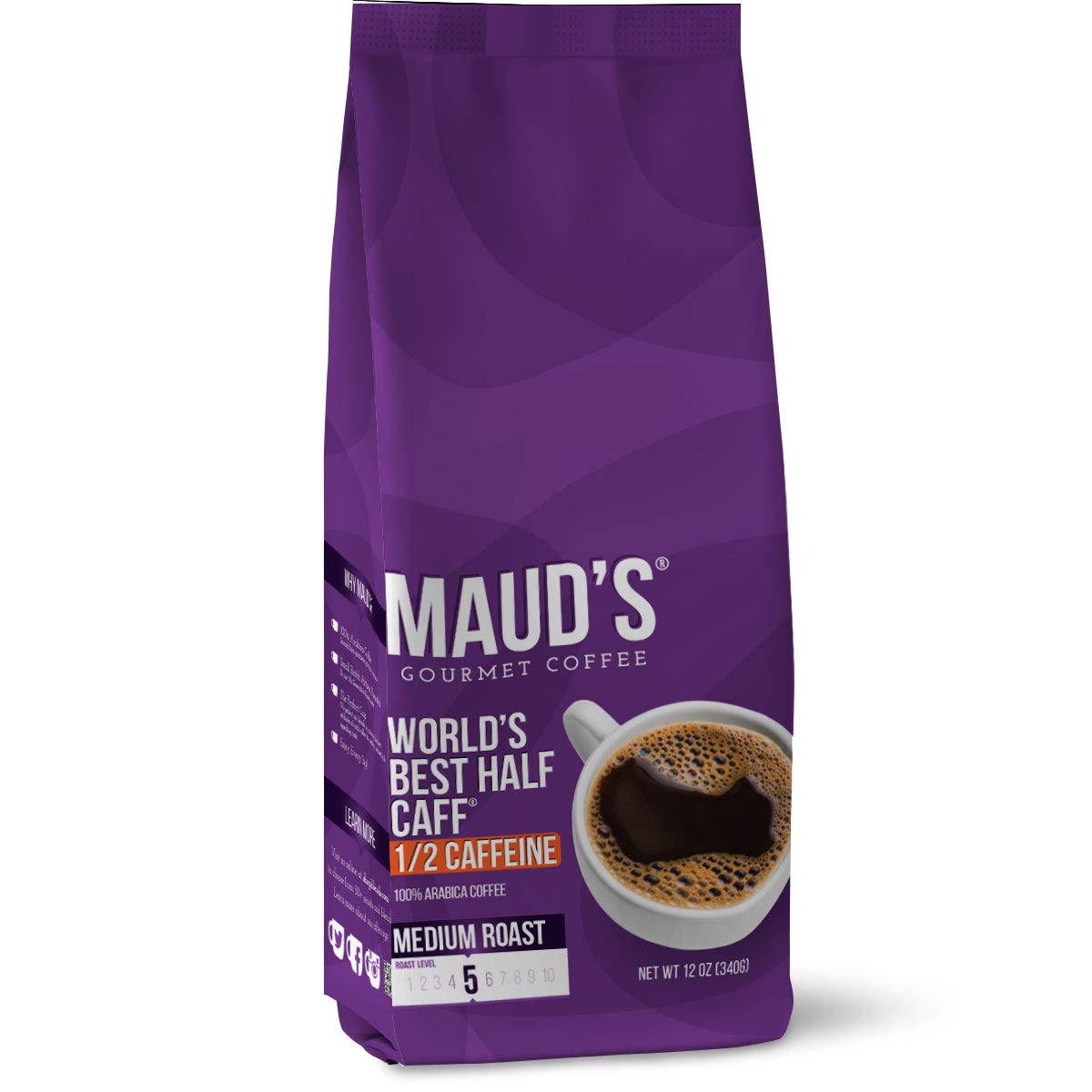 Maud's World's Best Half Caff Ground Coffee (Medium Roast