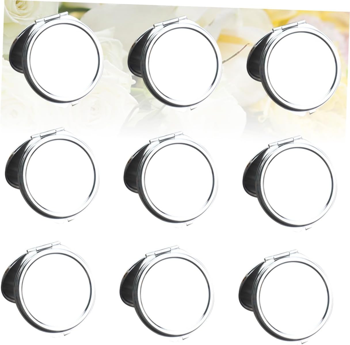 BESTYASH 10pcs Portable Double-Sided Round Makeup Mirror for Travel Compact Handheld Mirrors for Girls and Women High Definition for Outdoor Use