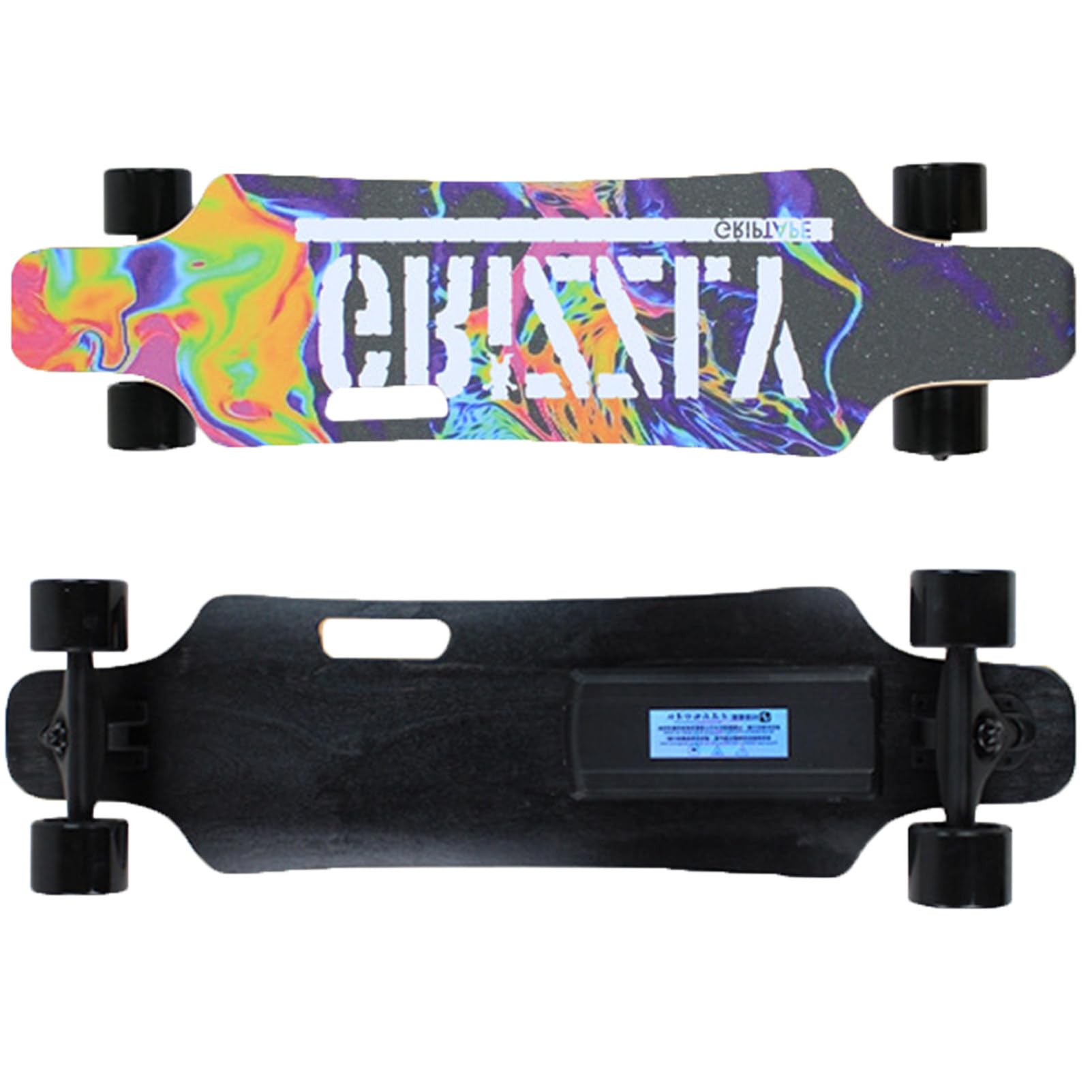 Pwekzxt F Electric Skateboard With Remote,Electric Longboard Skateboard, Complete Cruiser Longboard Skateboard Or Adults，Easy Carry Handle Design, Range 15Km,200Lb Capacity