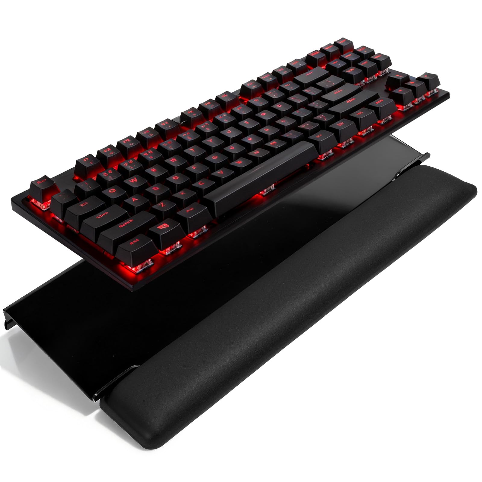 Computer Keyboard Wrist Rest Stand for Desktop Space-Saving Keyboard Riser with Silicone Wrist Rest for Office Desk Home
