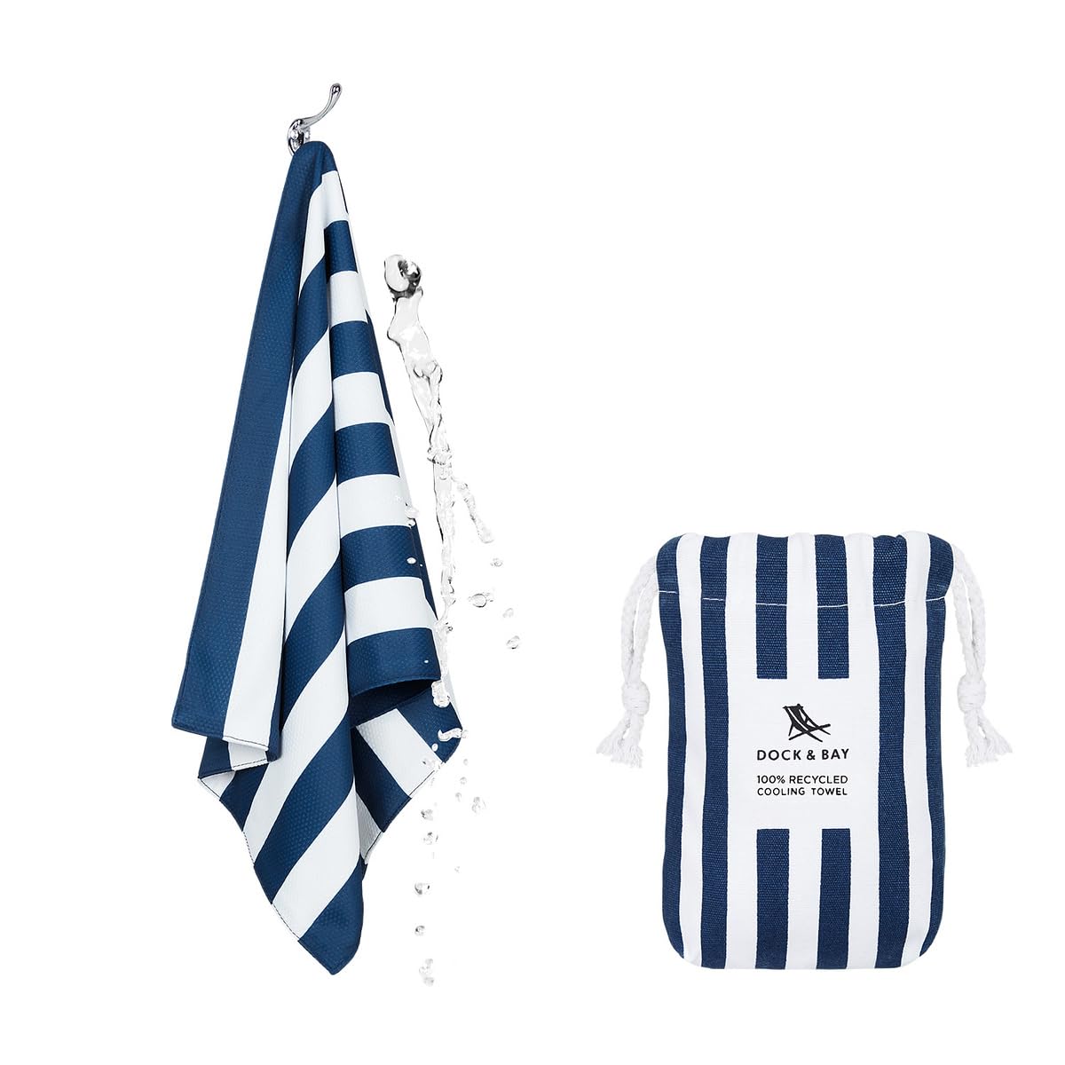 Dock & Bay QuickCool Cooling Towel - for Workouts & Sports - Cools to 15°C - Includes Bag - 25" x 12"/ 63x29cm - Cabana - Whitsunday Blue-image-25