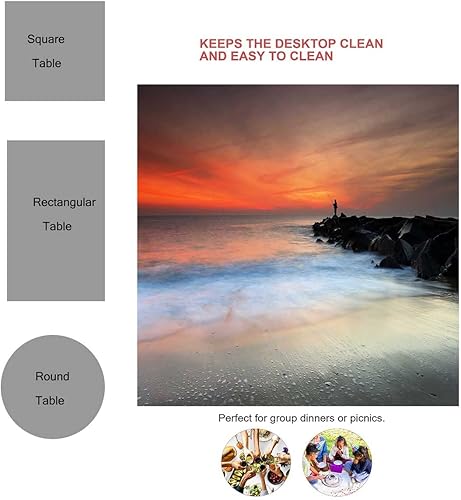 Vista 8 de Mantel de textura de mármol Redondo para mesa de 4 sillas, rectangular para fiestas de Navidad, 30 x 30 pulgadas