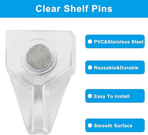 Miniatura 5 de Biaungdo 60 clavijas de plástico de 0.236 pulgadas (0.236 in), color blanco, clavijas pequeñas para estantes de gabinete, pasadores de repuesto,