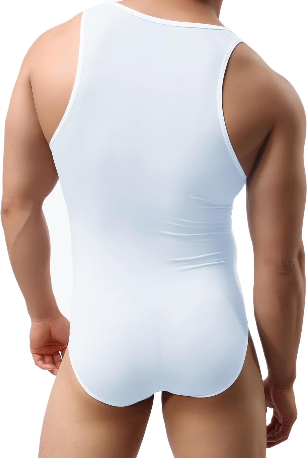 QiaTi Men's Athletic Supporters Ultra Lightweight Jumpsuit One Piece Bodysuit Basic Leotard Underwear Singlet - Image 2