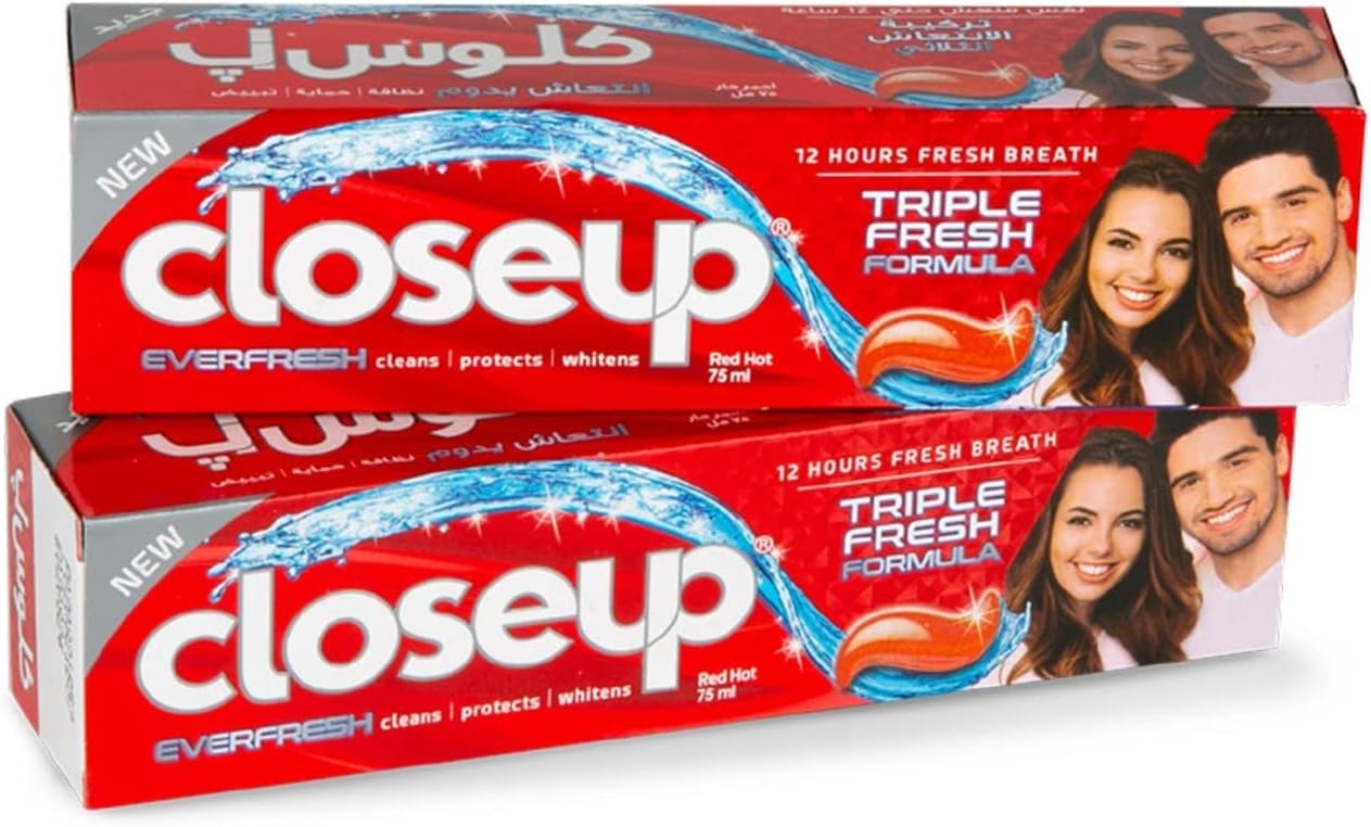 Closeup Triple Fresh Red Hot Toothpaste 2 x 75 ml