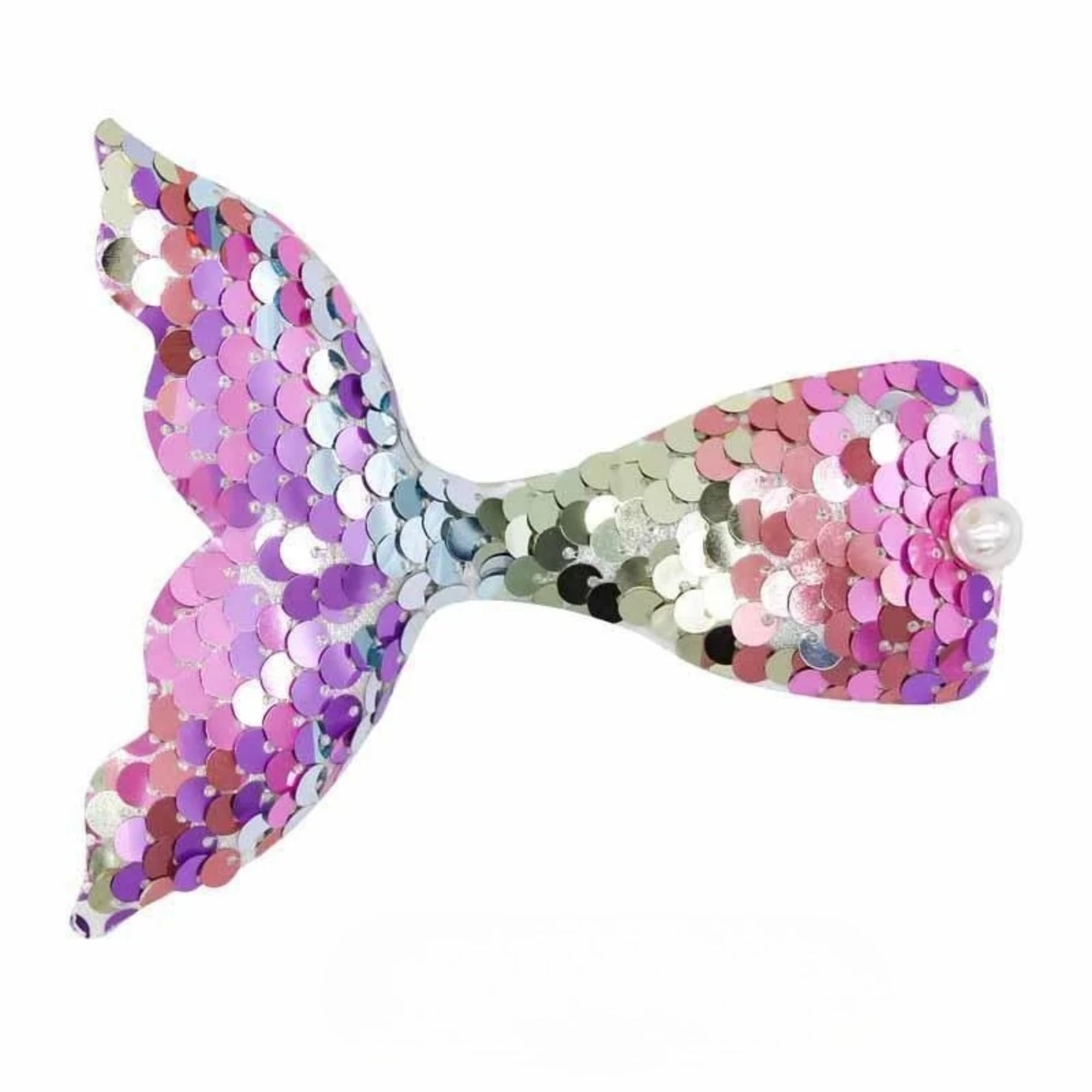 Mermaid Tail Sequin Hair Clip, Alloy Duckbill Barrette with Faux Pearl Accents for Parties, Festivals and Photos