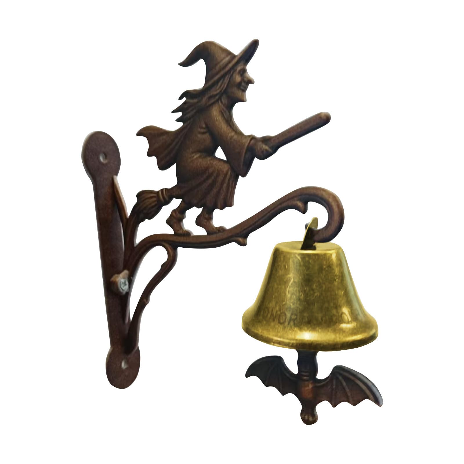Vintage Witch Doorbell β Iron Halloween Door Hanger Bell With Witch, Outdoor Halloween Decorative Bell For Porch, Garden, Front Door, Gothic Witch Decor (A)