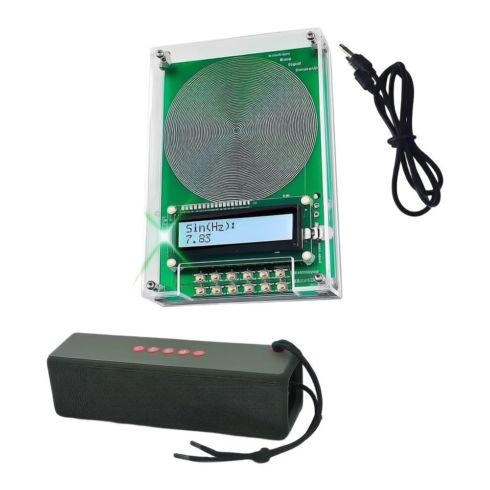 Schumann-Wellengenerator 0,01 Hz–100 kHz, programmierbarer Frequenzgenerator mit 7,83 Hz Resonanz, USB-C betrieben, Reiner Sinuswellen-Ausgang für Entspannung und Fokus, inkl. Lautsprecher
