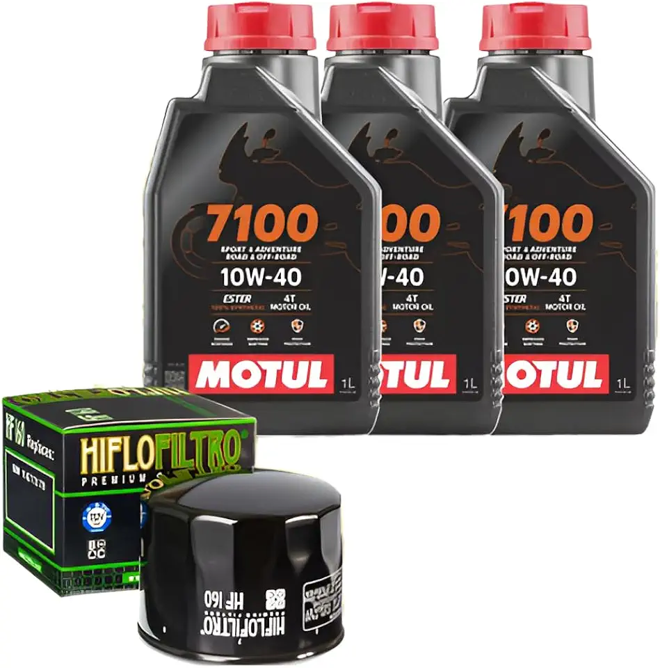 Kit Troca Óleo 4T 7100 10w40 3L + Filtro de óleo HIFLO F800 e S1000