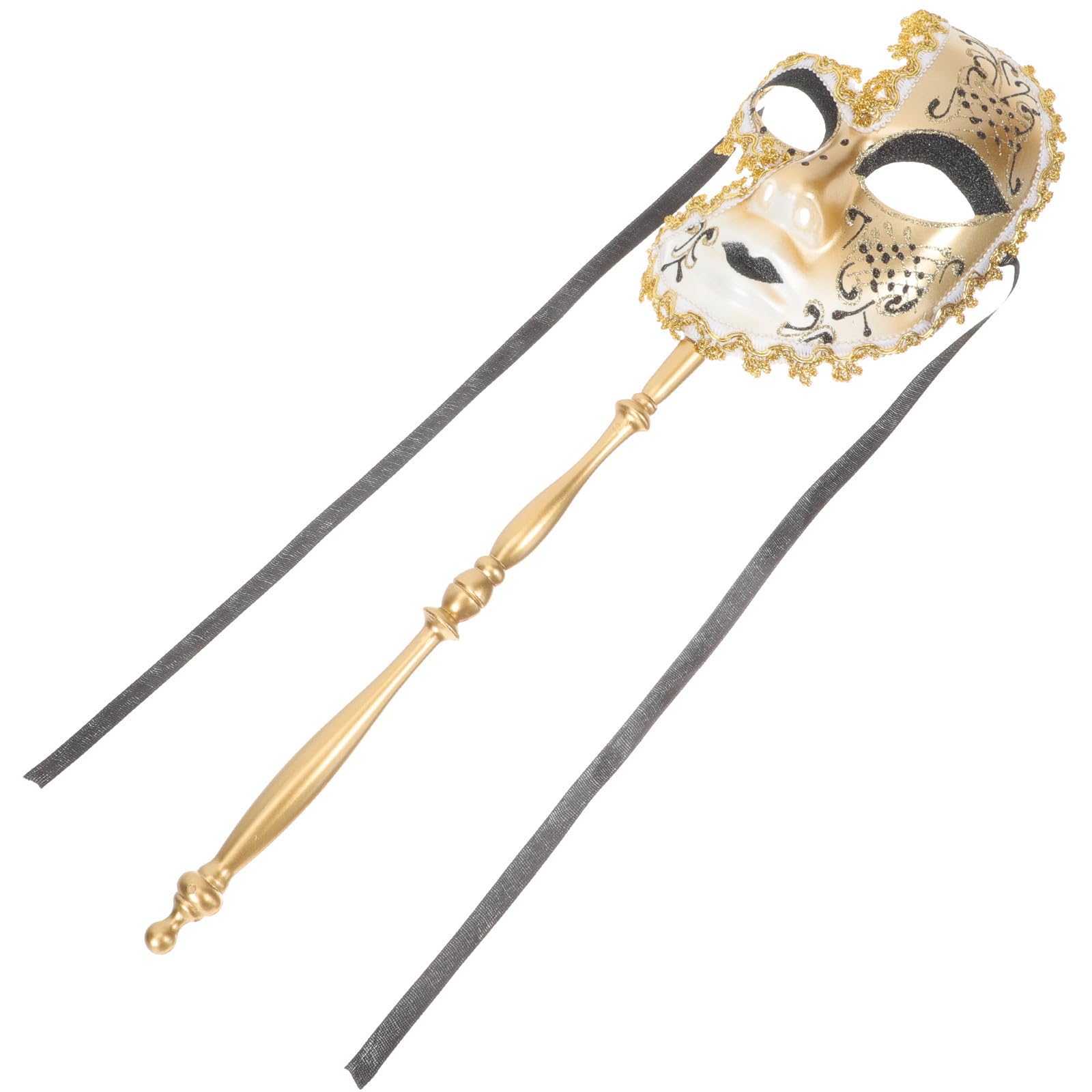 Uonlytech 4 Piezas Máscara Veneciana Negra de Plástico para Fiesta de Mascarada, Fácil de Llevar y Estilo Sencillo, Adecuado para Fiestas y Actuaciones en Escenario